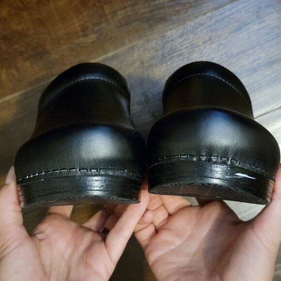 NEW Dansko Professional Clogs Womens 42 11.5 12 Black Leather Nursing Shoes - Picture 3 of 10